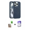 MARSİLYAN™- iPhone 16 Pro Max Kılıf Yankı Form Serisi - Siyah Bilvis 5in1 3D Magic Cam Ekran Koruyucu + Raze Metal Kamera Lens - CLTM
