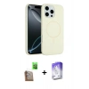 MARSİLYAN™- iPhone 16 Pro Max Kılıf Yankı Form Serisi - Siyah Bilvis 5in1 3D Magic Cam Ekran Koruyucu + Raze Metal Kamera Lens - CLTM