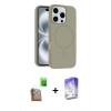 MARSİLYAN™- iPhone 16 Pro Max Kılıf Yankı Form Serisi - Siyah Bilvis 5in1 3D Magic Cam Ekran Koruyucu + Raze Metal Kamera Lens - CLTM