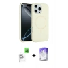 MARSİLYAN™- iPhone 16 Pro Max Kılıf Yankı Form Serisi - Siyah Bilvis 5in1 3D Magic Cam Ekran Koruyucu + Raze Metal Kamera Lens - BZ