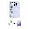 MARSİLYAN™- iPhone 16 Pro Max Kılıf Yankı Form Serisi - Siyah Bilvis 5in1 5D Magic Hayalet Cam Ekran Koruyucu + Raze Metal Kamera Lens - BZ