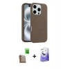 MARSİLYAN™- iPhone 16 Pro Max Kılıf Yankı Form Serisi - Siyah Bilvis 5in1 5D Magic Hayalet Cam Ekran Koruyucu + Raze Metal Kamera Lens - CLTM