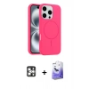 MARSİLYAN™- iPhone 16 Pro Max Kılıf Yankı Form Serisi - Siyah Bilvis 5in1 5D Magic Hayalet Cam Ekran Koruyucu + PVD Metal Kamera Lens - GS