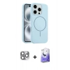 MARSİLYAN™- iPhone 16 Pro Max Kılıf Yankı Form Serisi - Siyah Bilvis 5in1 5D Magic Hayalet Cam Ekran Koruyucu + Pers Alüminyum Kamera Lens - GI
