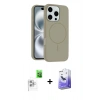 MARSİLYAN™- iPhone 16 Pro Max Kılıf Yankı Form Serisi - Siyah Bilvis 5in1 5D Magic Hayalet Cam Ekran Koruyucu + Raze Metal Kamera Lens - BZ