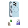MARSİLYAN™- iPhone 16 Pro Max Kılıf Yankı Form Serisi - Siyah Bilvis 5in1 5D Magic Hayalet Cam Ekran Koruyucu + Raze Metal Kamera Lens - CLTM