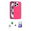MARSİLYAN™- iPhone 16 Pro Max Kılıf Yankı Form Serisi - Siyah Bilvis 5in1 5D Magic Hayalet Cam Ekran Koruyucu + Raze Metal Kamera Lens - BZ