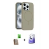 MARSİLYAN™- iPhone 16 Pro Max Kılıf Yankı Form Serisi - Siyah Bilvis 5in1 5D Magic Hayalet Cam Ekran Koruyucu + Raze Metal Kamera Lens - CLTM