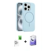 MARSİLYAN™- iPhone 16 Pro Max Kılıf Yankı Form Serisi - Siyah Bilvis 5in1 5D Magic Hayalet Cam Ekran Koruyucu + Raze Metal Kamera Lens - BZ