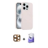 MARSİLYAN™- iPhone 16 Pro Max Kılıf Yankı Form Serisi - Siyah Bilvis 5in1 5D Magic Hayalet Cam Ekran Koruyucu + Pers Alüminyum Kamera Lens - CLTM