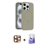 MARSİLYAN™- iPhone 16 Pro Max Kılıf Yankı Form Serisi - Siyah Bilvis 5in1 5D Magic Hayalet Cam Ekran Koruyucu + Pers Alüminyum Kamera Lens - CLTM
