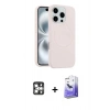 MARSİLYAN™- iPhone 16 Pro Max Kılıf Yankı Form Serisi - Siyah Bilvis 5in1 5D Magic Hayalet Cam Ekran Koruyucu + PVD Metal Kamera Lens - GS