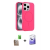 MARSİLYAN™- iPhone 16 Pro Max Kılıf Yankı Form Serisi - Siyah Bilvis 5in1 5D Magic Hayalet Cam Ekran Koruyucu + Raze Metal Kamera Lens - CLTM
