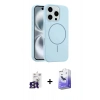 MARSİLYAN™- iPhone 16 Pro Max Kılıf Yankı Form Serisi - Siyah Bilvis 5in1 5D Magic Hayalet Cam Ekran Koruyucu + Titanyum Gri Bilvis Titan Kamera Lens