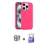 MARSİLYAN™- iPhone 16 Pro Max Kılıf Yankı Form Serisi - Siyah Bilvis 5in1 5D Magic Hayalet Cam Ekran Koruyucu + Pers Alüminyum Kamera Lens - GI