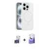 MARSİLYAN™- iPhone 16 Pro Max Kılıf Yankı Form Serisi - Siyah Bilvis 5in1 5D Magic Hayalet Cam Ekran Koruyucu + Titanyum Gri Bilvis Titan Kamera Lens