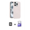 MARSİLYAN™- iPhone 16 Pro Max Kılıf Yankı Form Serisi - Siyah Bilvis 5in1 5D Magic Hayalet Cam Ekran Koruyucu + PVD Metal Kamera Lens - SH