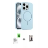 MARSİLYAN™- iPhone 16 Pro Max Kılıf Yankı Form Serisi - Siyah Bilvis Hayalet Cam Ekran Koruyucu + Raze Metal Kamera Lens - BZ