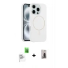 MARSİLYAN™- iPhone 16 Pro Max Kılıf Yankı Form Serisi - Siyah Bilvis Hayalet Cam Ekran Koruyucu + Raze Metal Kamera Lens - BZ