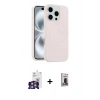 MARSİLYAN™- iPhone 16 Pro Max Kılıf Yankı Form Serisi - Siyah Bilvis Hayalet Cam Ekran Koruyucu + Gümüş Bilvis Titan Kamera Lens