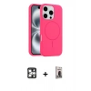 MARSİLYAN™- iPhone 16 Pro Max Kılıf Yankı Form Serisi - Siyah Bilvis Hayalet Cam Ekran Koruyucu + PVD Metal Kamera Lens - GS