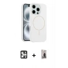MARSİLYAN™- iPhone 16 Pro Max Kılıf Yankı Form Serisi - Siyah Bilvis Hayalet Cam Ekran Koruyucu + PVD Metal Kamera Lens - GS