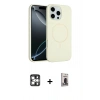 MARSİLYAN™- iPhone 16 Pro Max Kılıf Yankı Form Serisi - Siyah Bilvis Hayalet Cam Ekran Koruyucu + PVD Metal Kamera Lens - GS