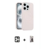 MARSİLYAN™- iPhone 16 Pro Max Kılıf Yankı Form Serisi - Siyah Bilvis Hayalet Cam Ekran Koruyucu + PVD Metal Kamera Lens - GS