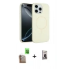 MARSİLYAN™- iPhone 16 Pro Max Kılıf Yankı Form Serisi - Siyah Bilvis Hayalet Cam Ekran Koruyucu + Raze Metal Kamera Lens - CLTM