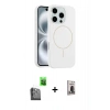 MARSİLYAN™- iPhone 16 Pro Max Kılıf Yankı Form Serisi - Siyah Bilvis Hayalet Cam Ekran Koruyucu + Raze Metal Kamera Lens - SH