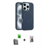 MARSİLYAN™- iPhone 16 Pro Max Kılıf Yankı Form Serisi - Siyah Bilvis Hayalet Cam Ekran Koruyucu + Raze Metal Kamera Lens - SH