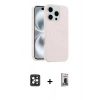 MARSİLYAN™- iPhone 16 Pro Max Kılıf Yankı Form Serisi - Siyah Bilvis Hayalet Cam Ekran Koruyucu + Siyah PVD Metal Kamera Lens