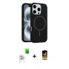 MARSİLYAN™- iPhone 16 Pro Max Kılıf Yankı Form Serisi - Siyah Buffer Cam Ekran Koruyucu + Raze Metal Kamera Lens - BZ