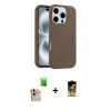MARSİLYAN™- iPhone 16 Pro Max Kılıf Yankı Form Serisi - Siyah Buffer Cam Ekran Koruyucu + Raze Metal Kamera Lens - NLGY