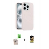 MARSİLYAN™- iPhone 16 Pro Max Kılıf Yankı Form Serisi - Siyah Buffer Cam Ekran Koruyucu + Raze Metal Kamera Lens - NLGY
