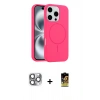 MARSİLYAN™- iPhone 16 Pro Max Kılıf Yankı Form Serisi - Siyah Buffer Cam Ekran Koruyucu + Pers Alüminyum Kamera Lens - GI