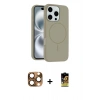 MARSİLYAN™- iPhone 16 Pro Max Kılıf Yankı Form Serisi - Siyah Buffer Cam Ekran Koruyucu + Pers Alüminyum Kamera Lens - CLTM