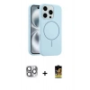 MARSİLYAN™- iPhone 16 Pro Max Kılıf Yankı Form Serisi - Siyah Buffer Cam Ekran Koruyucu + Pers Alüminyum Kamera Lens - GI