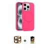 MARSİLYAN™- iPhone 16 Pro Max Kılıf Yankı Form Serisi - Siyah Buffer Cam Ekran Koruyucu + Pers Alüminyum Kamera Lens - CLTM
