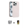 MARSİLYAN™- iPhone 16 Pro Max Kılıf Yankı Form Serisi - Siyah Buffer Cam Ekran Koruyucu + Pers Alüminyum Kamera Lens - GI