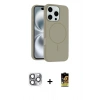 MARSİLYAN™- iPhone 16 Pro Max Kılıf Yankı Form Serisi - Siyah Buffer Cam Ekran Koruyucu + Pers Alüminyum Kamera Lens - GI
