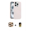 MARSİLYAN™- iPhone 16 Pro Max Kılıf Yankı Form Serisi - Siyah Buffer Cam Ekran Koruyucu + Pers Alüminyum Kamera Lens - CLTM