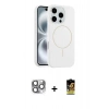 MARSİLYAN™- iPhone 16 Pro Max Kılıf Yankı Form Serisi - Siyah Buffer Cam Ekran Koruyucu + Pers Alüminyum Kamera Lens - GI