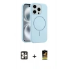 MARSİLYAN™- iPhone 16 Pro Max Kılıf Yankı Form Serisi - Siyah Buffer Cam Ekran Koruyucu + PVD Metal Kamera Lens - GD
