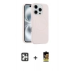MARSİLYAN™- iPhone 16 Pro Max Kılıf Yankı Form Serisi - Siyah Buffer Cam Ekran Koruyucu + PVD Metal Kamera Lens - GS