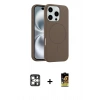 MARSİLYAN™- iPhone 16 Pro Max Kılıf Yankı Form Serisi - Siyah Buffer Cam Ekran Koruyucu + PVD Metal Kamera Lens - GS