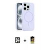 MARSİLYAN™- iPhone 16 Pro Max Kılıf Yankı Form Serisi - Siyah Buffer Cam Ekran Koruyucu + PVD Metal Kamera Lens - GS