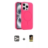 MARSİLYAN™- iPhone 16 Pro Max Kılıf Yankı Form Serisi - Siyah Buffer Cam Ekran Koruyucu + PVD Metal Kamera Lens - GD