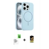 MARSİLYAN™- iPhone 16 Pro Max Kılıf Yankı Form Serisi - Siyah Buffer Cam Ekran Koruyucu + Raze Metal Kamera Lens - BZ