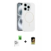 MARSİLYAN™- iPhone 16 Pro Max Kılıf Yankı Form Serisi - Siyah Buffer Cam Ekran Koruyucu + Raze Metal Kamera Lens - BZ